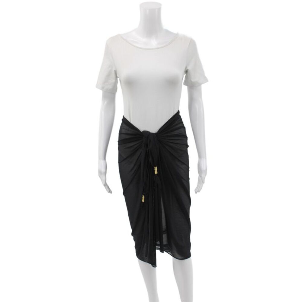 Carmen Marc Valvo Womens Black Cover Up Knee Length Size One Size